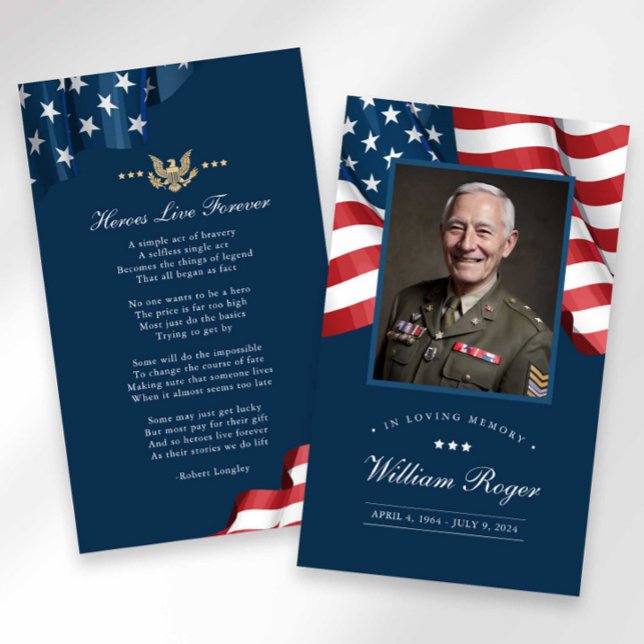 Patriotic Memorial Card Prayer Card (Creator Uploaded)