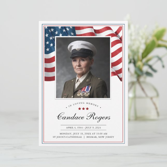 Patriotic Memorial Card Thank You Card (Standing Front)