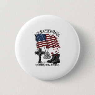 Patriotic Memorial Cross Boots Poppy Flag Shirt_1 6 Cm Round Badge