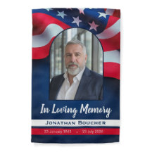 Patriotic Memorial Custom Photo Green Flag