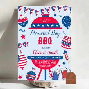 Patriotic Memorial Day BBQ Invitation