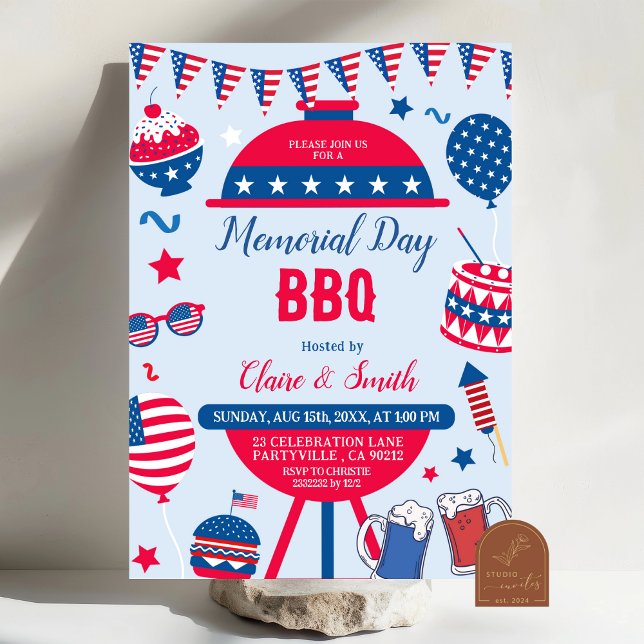 Patriotic Memorial Day BBQ Invitation (Creator Uploaded)