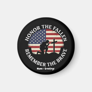 Patriotic Memorial Day Honour The Fallen Kneeling Magnet