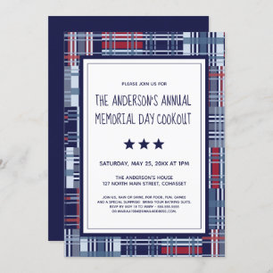 Patriotic, Memorial Day, Summer, Cookout Invite