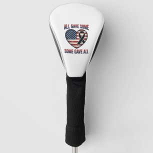 Patriotic Memorial Heart Ribbon Veteran Shirt Desi Golf Head Cover