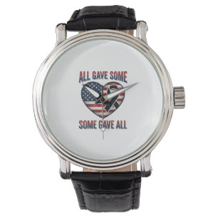 Patriotic Memorial Heart Ribbon Veteran Shirt Desi Watch