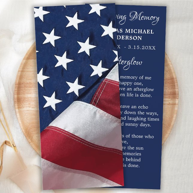 Patriotic Memorial Prayer Card Veteran Bookmark (Creator Uploaded)