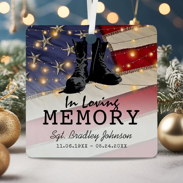 Patriotic Memorial Soldier Photo Metal Tree Decoration (Creator Uploaded)