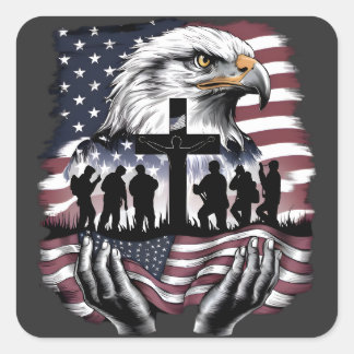 Patriotic Memorial Square Sticker