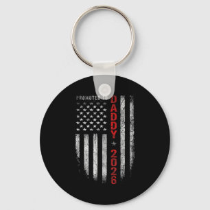 Patriotic Mens Promoted To Daddy Est 2026 First Ti Key Ring