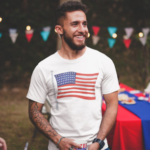 Patriotic Men's Red White and Blue Trendy T-Shirt
