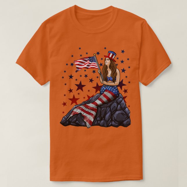 Patriotic Mermaid 1 T-Shirt (Design Front)