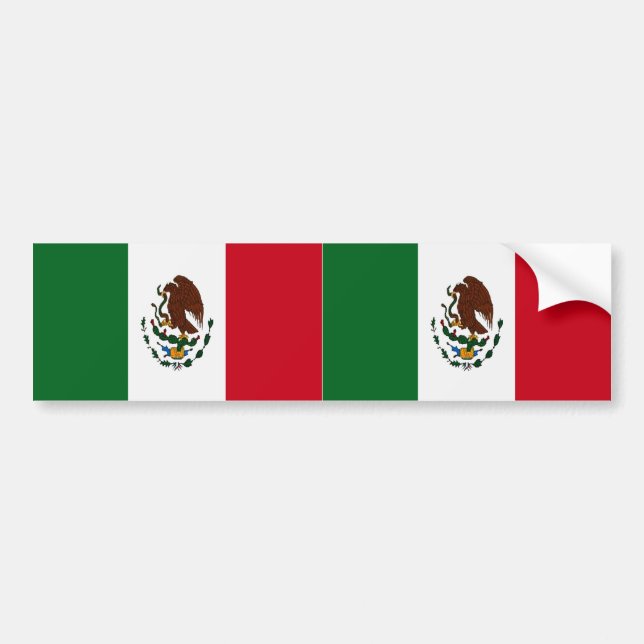 Patriotic Mexico flag Bumper Sticker (Front)