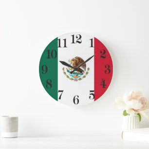 Patriotic Mexico Flag National Symbol Mexican Large Clock