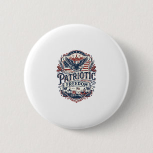 Patriotic Midwest Small Town Pride Vector Graphic 6 Cm Round Badge