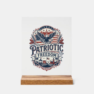 Patriotic Midwest Small Town Pride Vector Graphic  Acrylic Sign