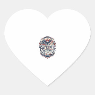 Patriotic Midwest Small Town Pride Vector Graphic  Heart Sticker