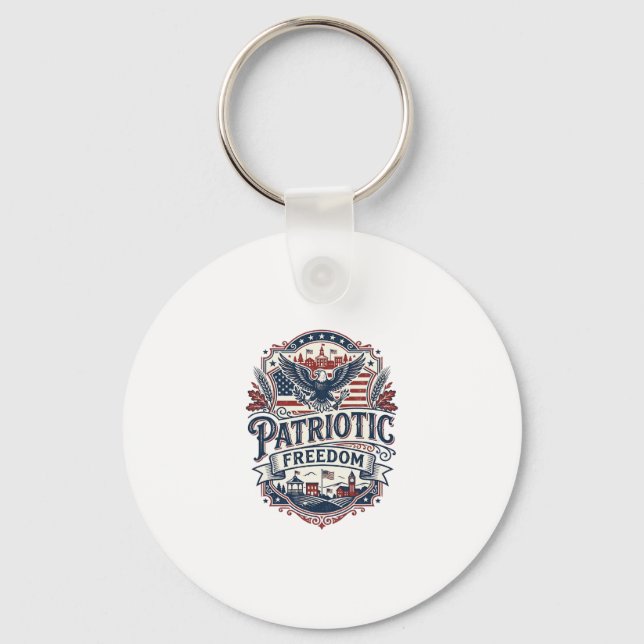 Patriotic Midwest Small Town Pride Vector Graphic  Key Ring (Front)