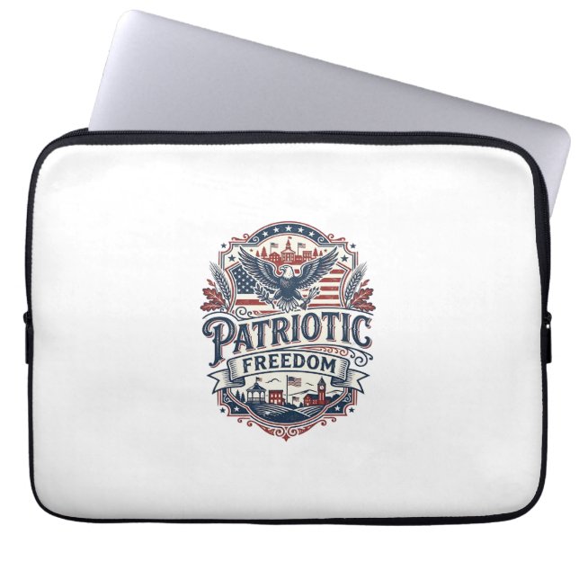 Patriotic Midwest Small Town Pride Vector Graphic  Laptop Sleeve (Front)