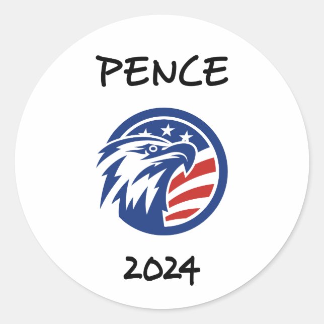 Patriotic Mike Pence 2024 Election Eagle T-Shirt Classic Round Sticker (Front)