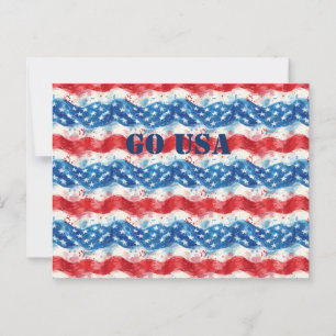 Patriotic Military America USA Postcard Flag