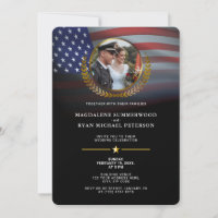 Patriotic Military American Flag and Photo Wedding