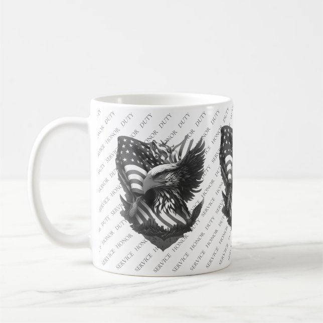 Patriotic Military Appreciation Thank You Veterans Coffee Mug (Left)