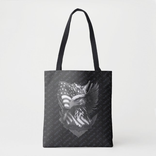 Patriotic Military Appreciation Thank You Veterans Tote Bag (Front)