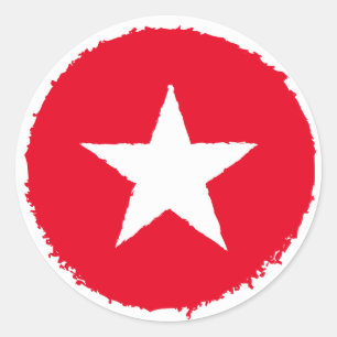 Patriotic Military Army War White Star Symbol Sign Classic Round Sticker