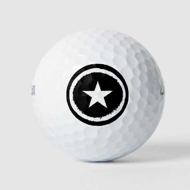 Patriotic Military Army War White Star Symbol Sign Golf Balls (Front)