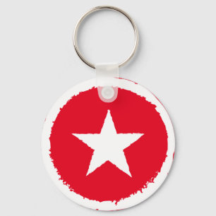 Patriotic Military Army War White Star Symbol Sign Key Ring