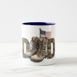 Patriotic Military Dad Two-Tone Coffee Mug