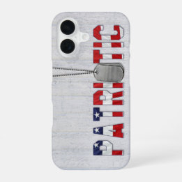 Patriotic military dog tags iPhone 16 case