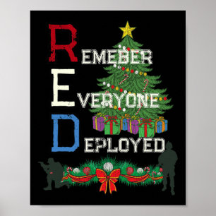 Patriotic Military Family Christmas Red Friday Poster