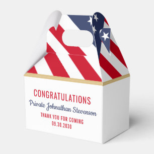 Patriotic Military Graduation Army American Flag Favour Box
