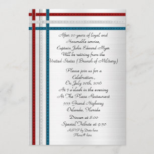 Patriotic military retirement party Invitation