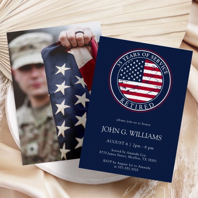 Patriotic Military Service Retirement Invitation (Creator Uploaded)