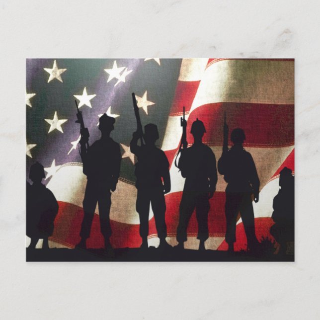 Patriotic Military Soldier Silhouette Postcard (Front)