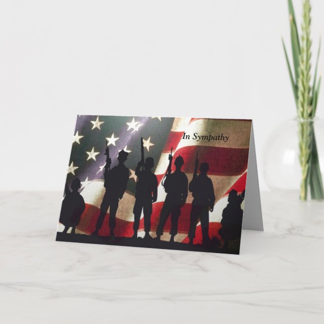 Patriotic Military Soldier Sympathy Custom Card (Front)