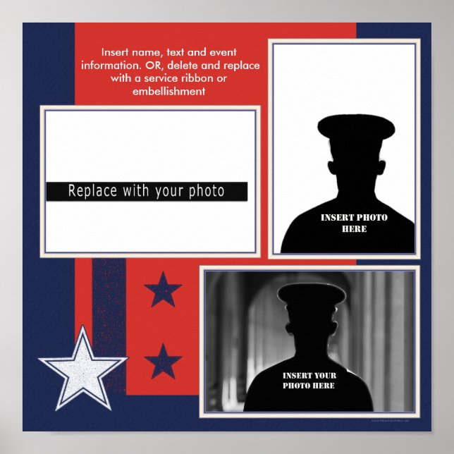 Patriotic Military Theme Photo Collage Poster (Front)