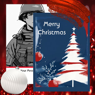 Patriotic Military USA Christmas Card