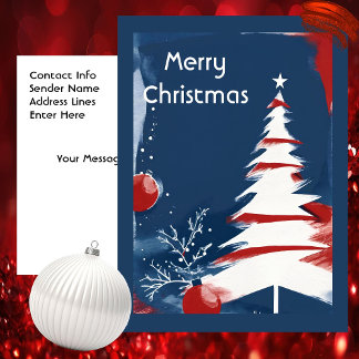 Patriotic Military USA Christmas Postcard