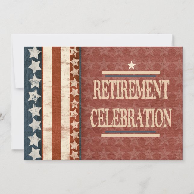 Patriotic Military Veteran Retirement Celebration Invitation (Front)