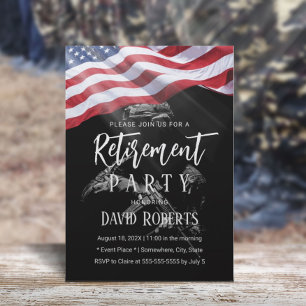 Patriotic Military Veteran USA Army Retirement Invitation