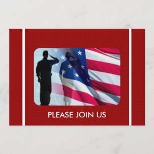 Patriotic Military Veterans Custom Invitation