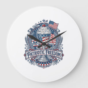 Patriotic Milkshake Americana Large Clock