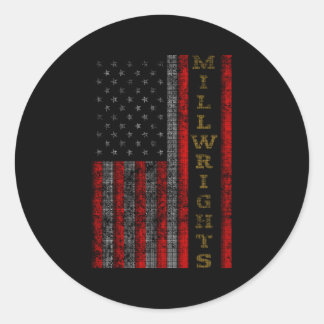 Patriotic Millwrights Us Flag Classic Round Sticker