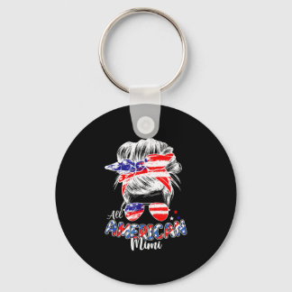 Patriotic mimi 4th of july messy bun hair key ring