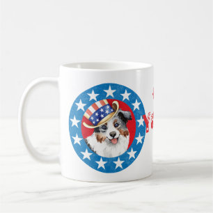 Patriotic Miniature American Shepherd Coffee Mug
