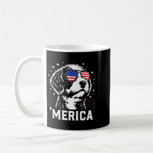 Patriotic Miniature Bernedoodle Dog America 4th Of Coffee Mug